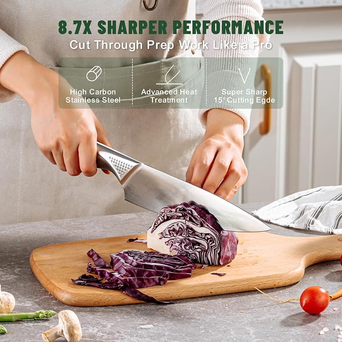 Knife Set, EWFEN 14-Piece Kitchen Knife Set - Image 4