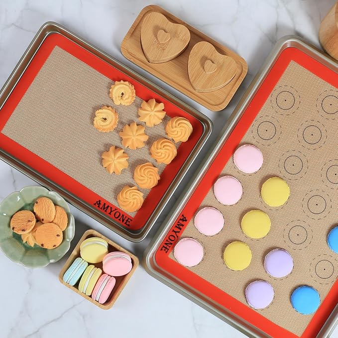 Silicone Baking Mats Set of 4, Non Stick Reusable Silicone Liners - Image 2