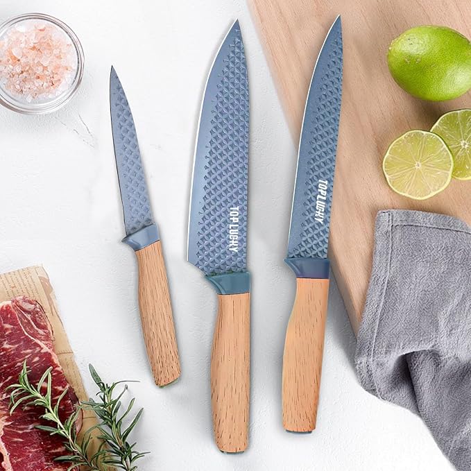 Kitchen Knife Set, Retrosohoo 6-Pieces Blue Sharp Knife Set - Image 6