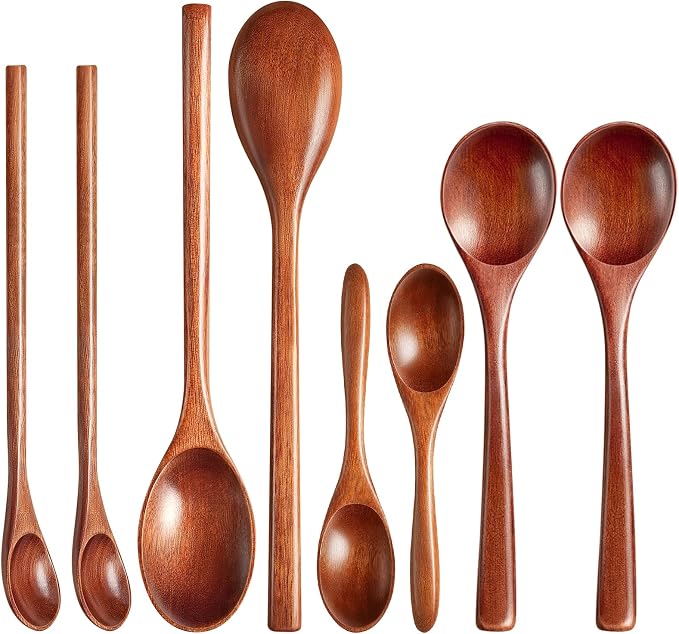8Pcs Small Wooden Spoons for Eating, Wood Honey Spoon for Tea, Coffee&Soup by Morgles