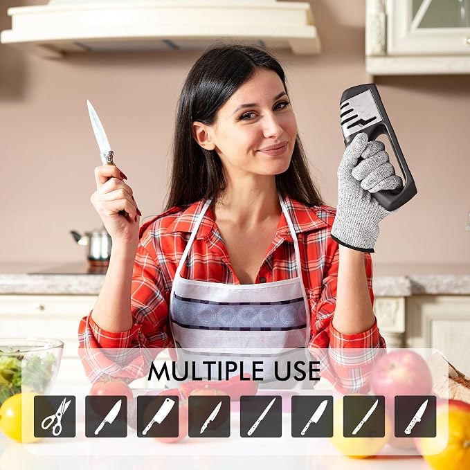 HOTEC 4in1 Knife Sharpener, 3 Stage Manual Sharpener - Image 6