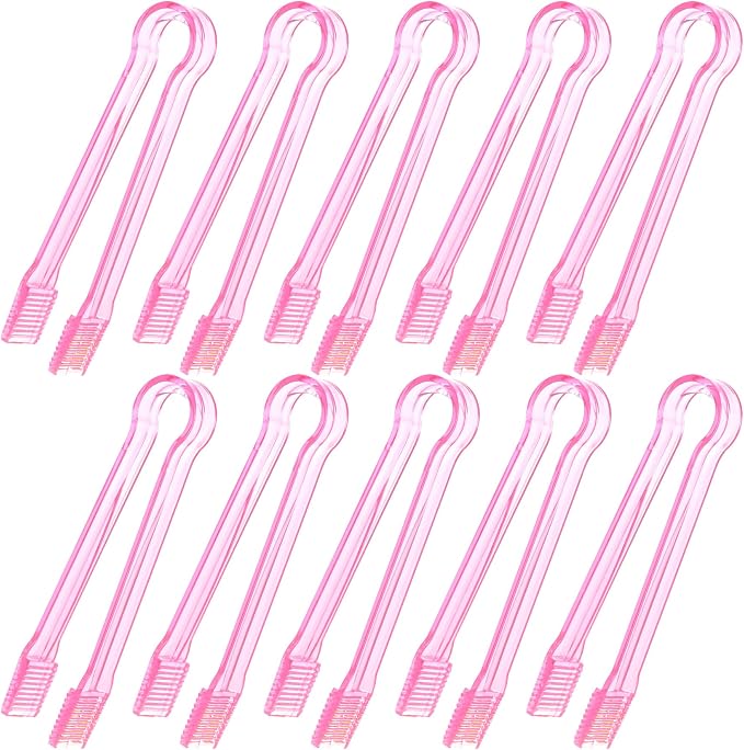 10 Pcs Plastic Buffet Serving Tongs, 6.3 Inches by Hmxpls