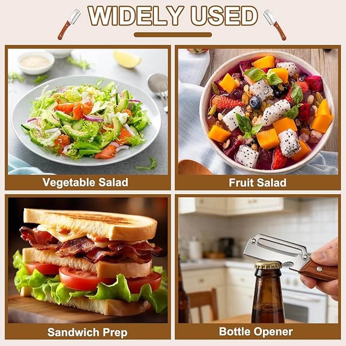 Premium Vegetable Peeler with Wooden Handle and Bottle Opener, 2-in-1 Stainless - Image 7