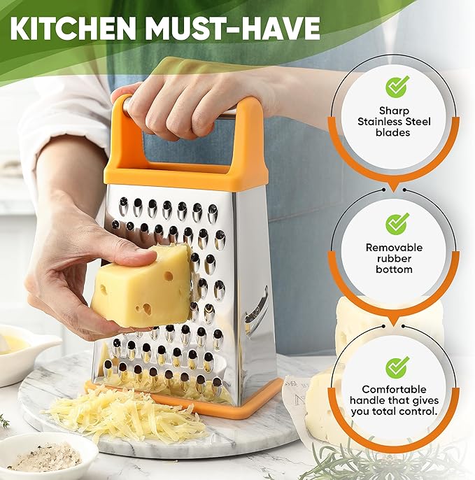 Spring Chef Handheld Stainless Steel XL Parmesan Cheese Grater - Image 3