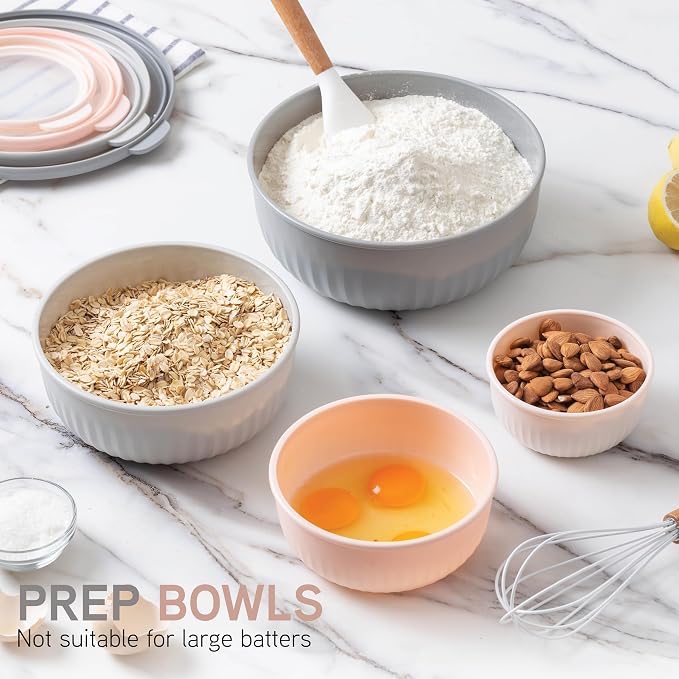 COOK WITH COLOR Prep Bowls with Lids- Wide and Deep Nesting Plastic Small - Image 5