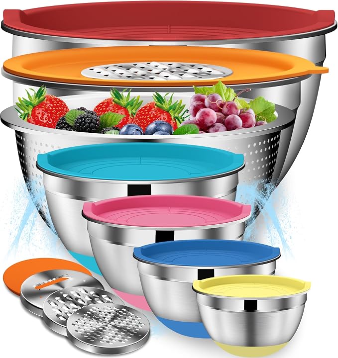DUTZUN Mixing Bowls with Lids Set by DUTZUN