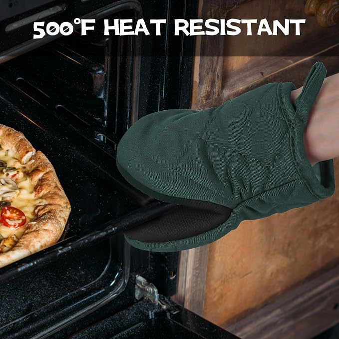 Oven Mitts and Pot Holders Set, Heat Resistant Silicone Kitchen Mini Oven - Image 5