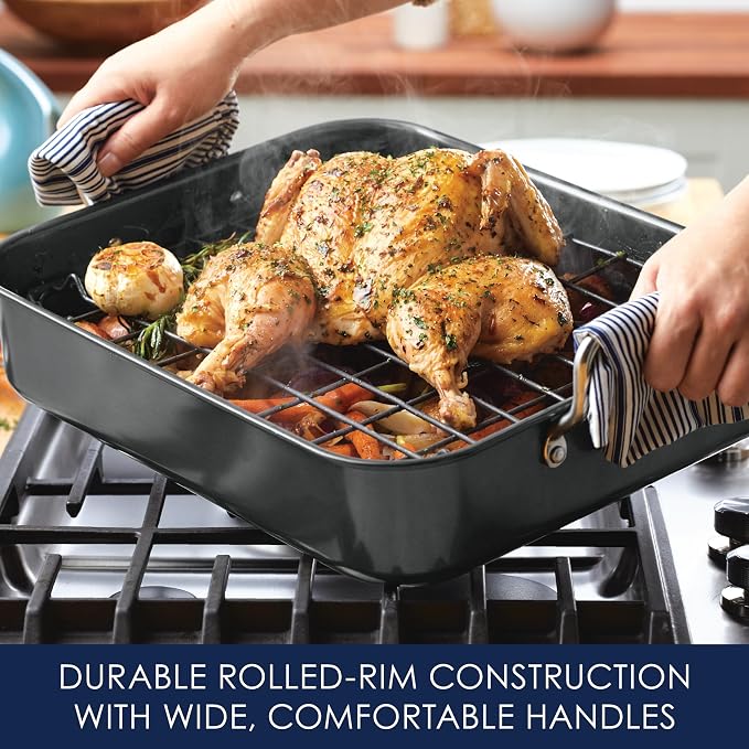 Rachael Ray Bakeware Nonstick Roaster/Roasting Pan - Image 4