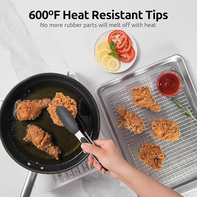 600ºF Heat Resistant Kitchen Tong: U-Taste 7 inch Silicone Cooking Tong - Image 3