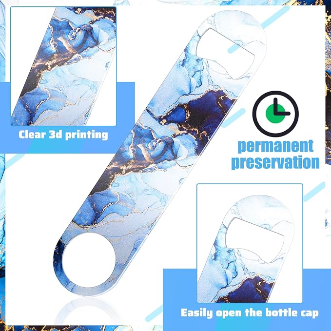 4 Pcs Flat Bottle Opener Heavy Duty Stainless Steel Bottle Opener Beer Flask - Image 3