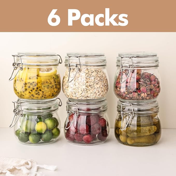 Liuruiyu 16oz - 6 Pack Round Glass Jars - Image 4