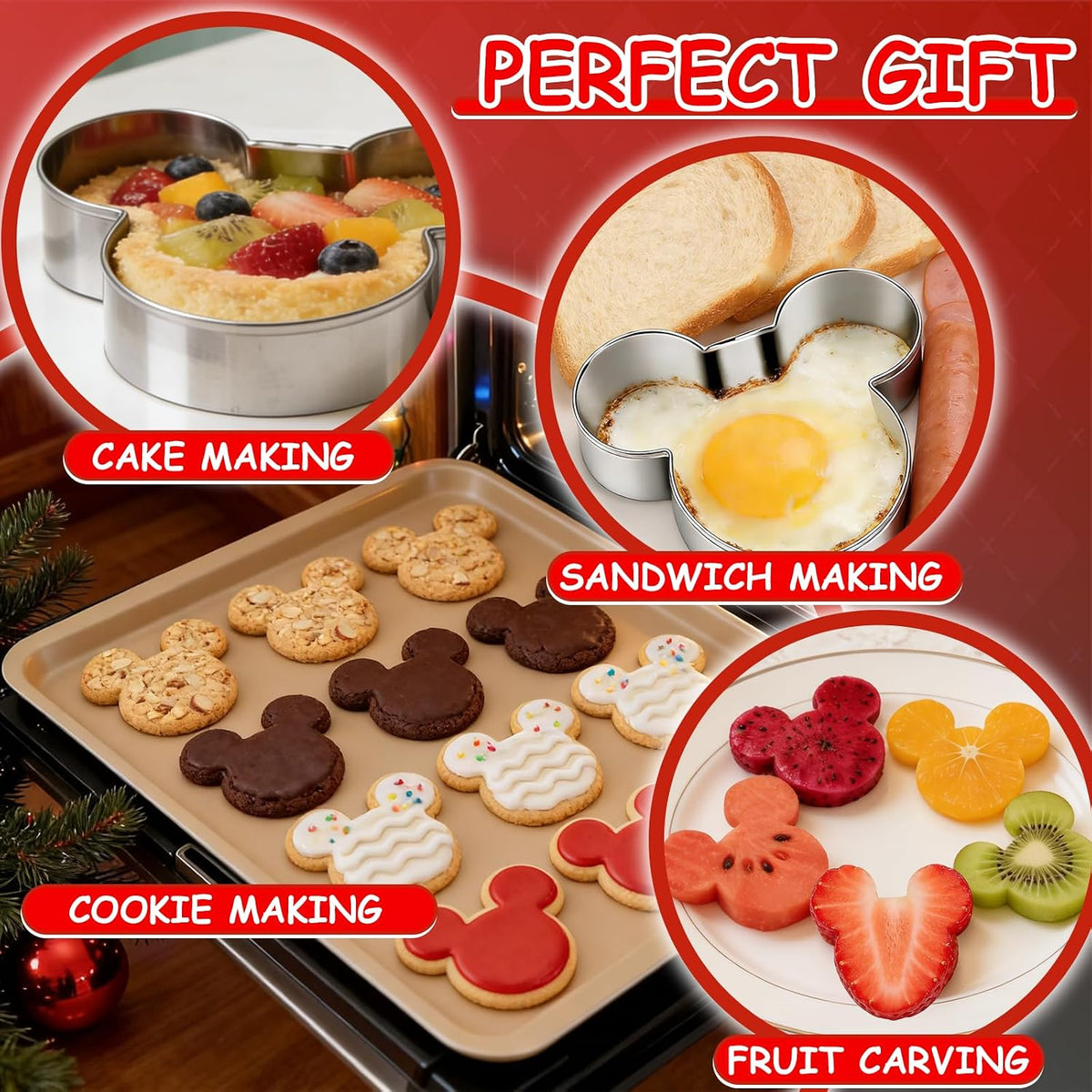 Mouse Cookie Cutter Sandwich Cutters for Kids DIY Lunchbox Bento Box