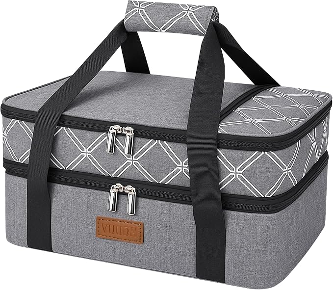 ​Vuudh Expandable Casserole Carrier Bag, Double Deckered Insulated Food Bag by Vuudh