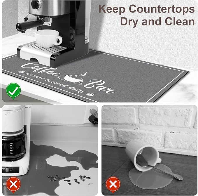 CooRug Absorbent Coffee Mat, Fashion Dish Drying Mat - Image 4