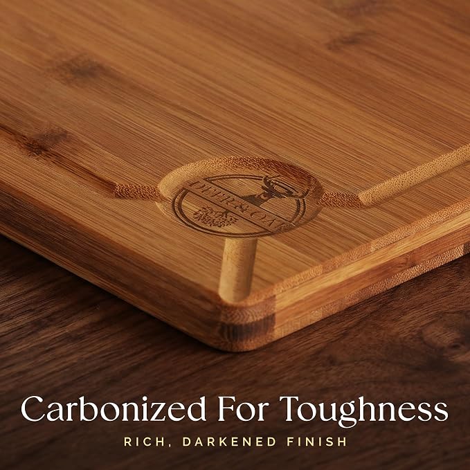 Pre-Oiled, Non Toxic 3-Piece Carbonized Bamboo Cutting Board Set, Eco-Friendly - Image 6