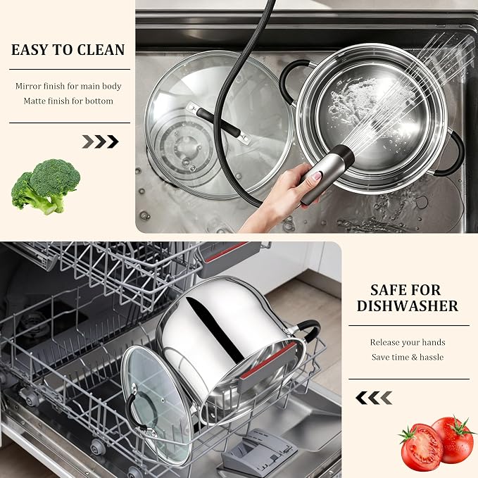 E-far 10 Quart Stock Pot, Stainless Steel Pot - Image 6