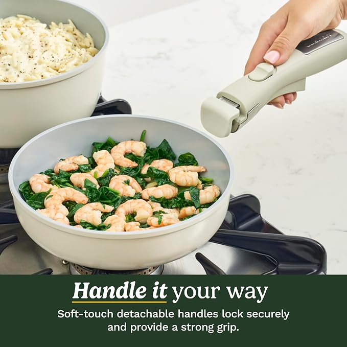 Cuisinart 13-Pc ClickSmart Nonstick Detachable Handle Ceramic Cookware - Image 6