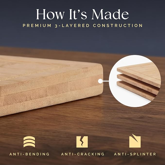 Deer & Oak Premium Extra Large Bamboo Cutting Board - Image 7