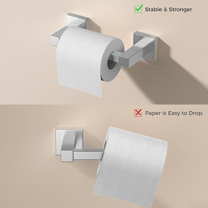 FORIOUS Toilet Paper Holder Set Wall Mount, SUS 304 Stainless Steel Pivoting - Image 4