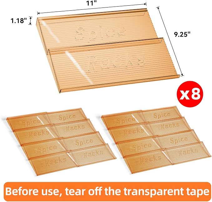 MUDEELA Clear Spice Drawer Organizer, 4 Tier- 4 Set Spice Rack - Image 4