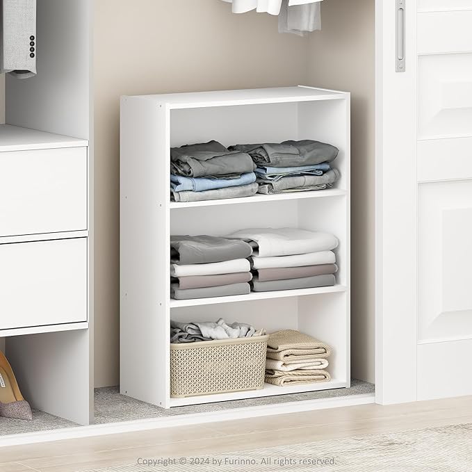 Furinno Reed Closet Organizers and Storage, 3-Tier Reversible Closet Shelves by Furinno-FitsYourSpaceFitsYourBudget