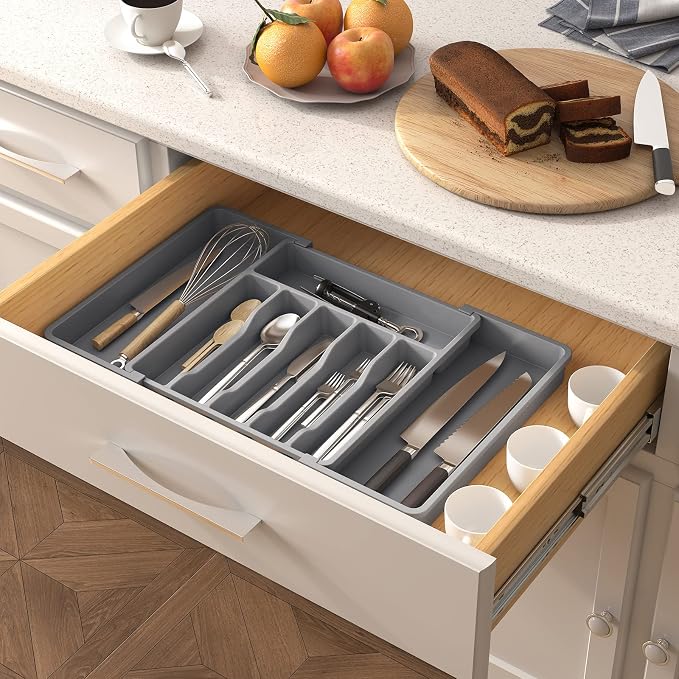 Lifewit Silverware Drawer Organizer, Expandable Utensil Tray - Image 7