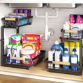 PXRACK Under Sink Organizer, Adjustable Height, 2 Tier Pull Out Under Cabinet by PXRACK