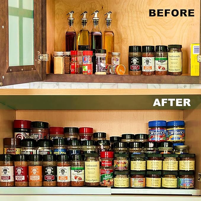 CiWiVOKi 3 Tier Expandable Spice Rack Organizer, Adjustable Length 14.6In-25.8In - Image 5