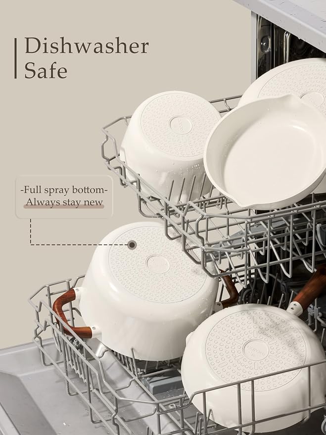 CAROTE Ceramic Cookware Sets, Pots and Pans Set Non stick, Non Toxic Healthy - Image 4