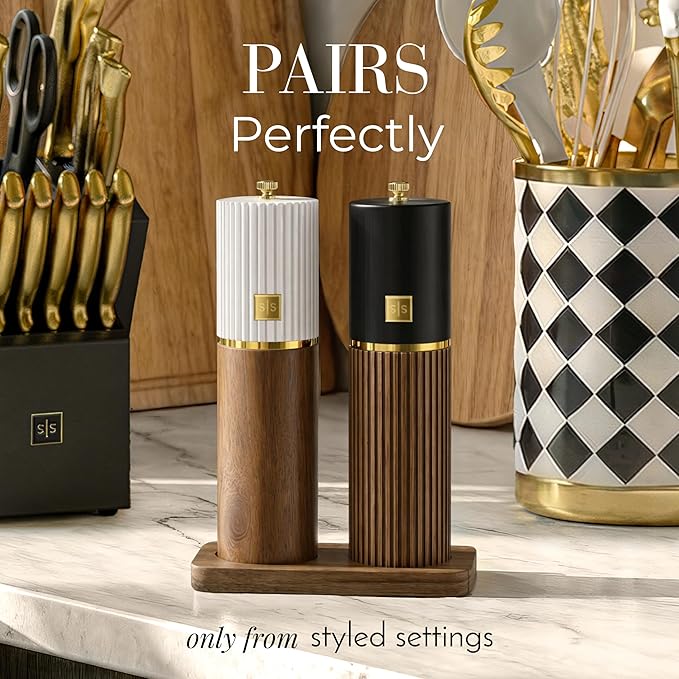 Wooden Salt and Pepper Grinder Set – Refillable Manual Salt and Pepper Mills - Image 9