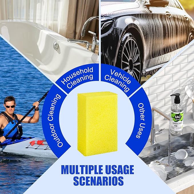 DECOHS 2 Pcs Bug Scrubber Sponge- Reusable Car Bug & Tar Remover Sponge- Car - Image 7