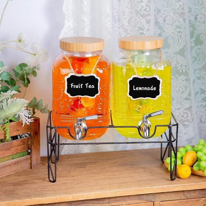 2-Pack1Gallon Glass Drink Dispensers - Image 5