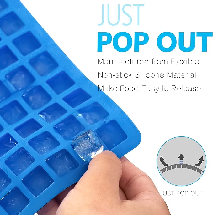 Anaeat 126-Cavity Square Silicone Candy Mold, 2 Pack Non-stick Mini Silicone - Image 4