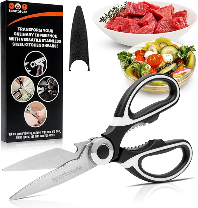SpartaSake Premium Stainless Steel All Purpose Kitchen Shears by SpartaSake