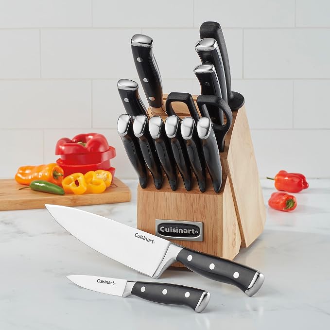 CUISINART Block Knife Set, Lightweight, Stainless Steel, Durable & Dishwasher - Image 2