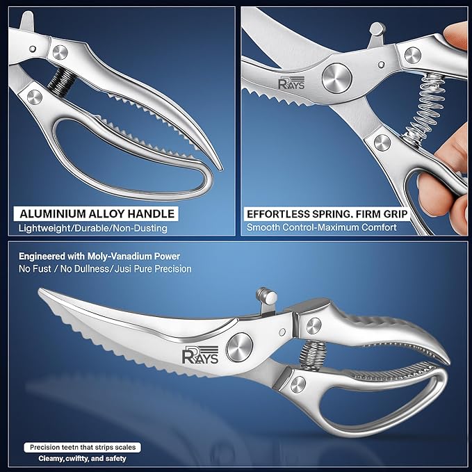Heavy Duty Poultry Shears – Professional Stainless Steel Kitchen Scissors - Image 8