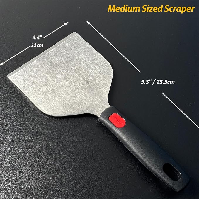 Vovoly Wide Griddle Scraper, 4.3“x4.3'' Smashed Burger Scraper Grill Scraper - Image 4