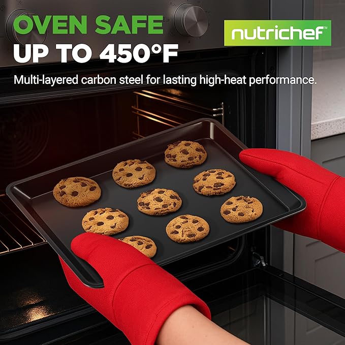 NutriChef 2-Piece Baking Sheet Non Stick - Image 2