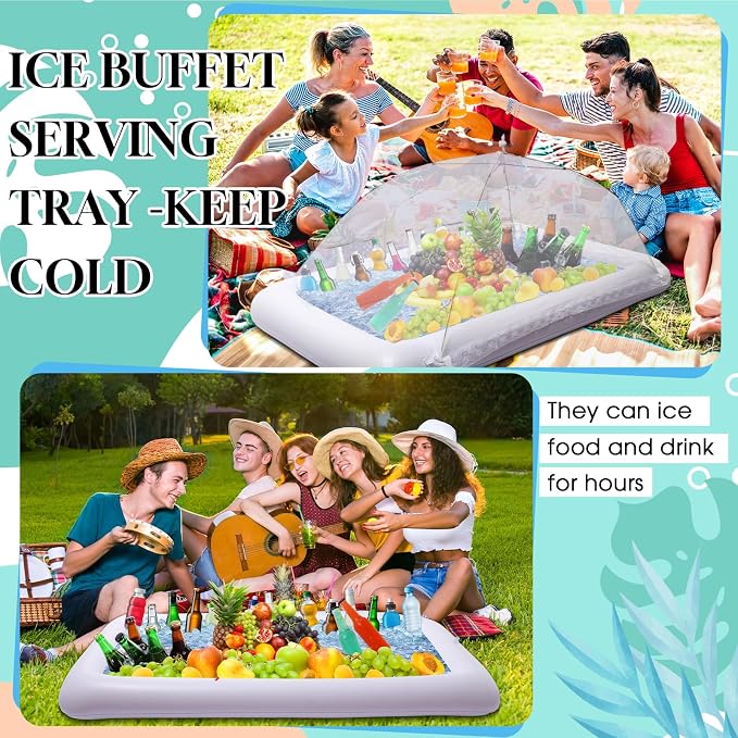 Leitee 3 Pcs Inflatable Serving Bar Kit Includes Salad Buffet Tray - Image 4