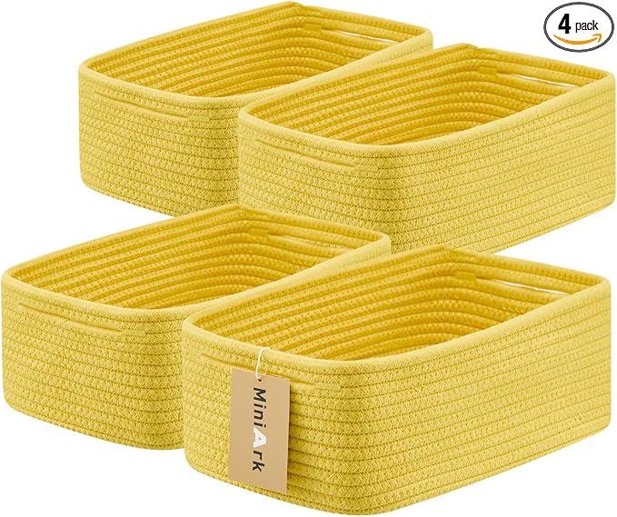 MiniArk Small Storage Baskets for Organizing | Closet Organizer Bins | Shelf by MiniArkStorageBasketsHome