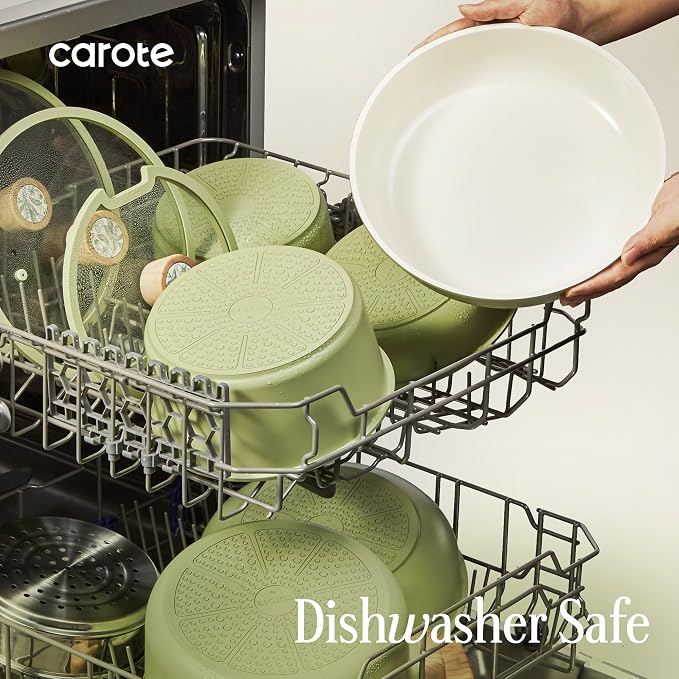 CAROTE 25-Piece Ceramic Cookware Set, Nonstick Pots and Pans Set - Image 7