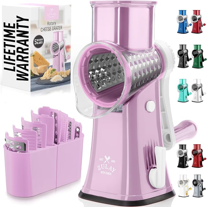 Zulay Kitchen Rotary Cheese Grater 5 Blade Cheese Shredder by ZulayKitchen