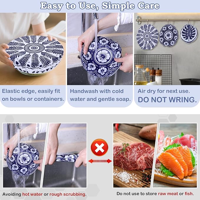 5-Size Reusable Beeswax Bowl Covers - Image 6