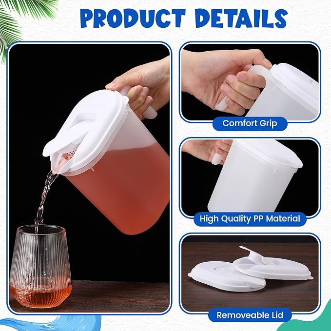 12 Pcs 2 Quart / 0.5 Gallon Plastic Pitchers - Image 3