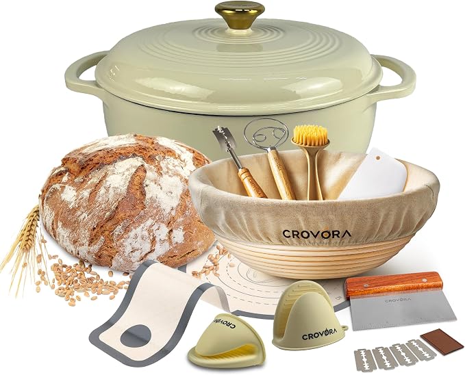 Crovora 6 QT Enameled Cast Iron Dutch Oven by Crovora