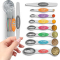 Magnetic Measuring Spoons Set Of 8, Heavy Duty 304 Stainless Steel Metal by HOWGOODY