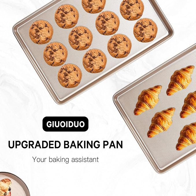 GIUOIDUO 2 Pack Half Sheet Baking Pans, Commercial Quality Baking Sheet Pan Set - Image 5