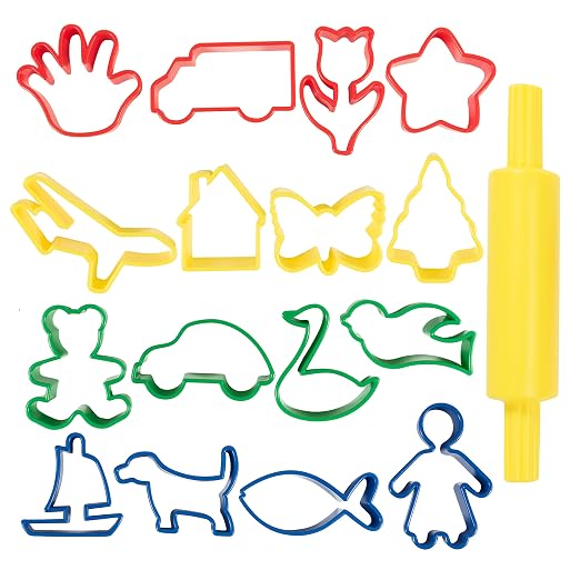READY 2 LEARN Dough Roller and Cutters | Set of 17 | Dough Tools by Ready2Learn