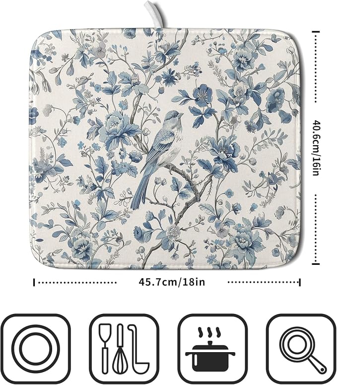 Chinoiserie Trees Dish Drying Mat - Image 2