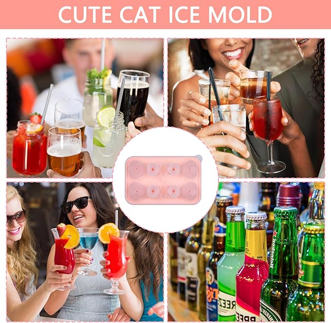Cat Ice Cube Tray Silicone Large Ice Cube Mold, Fun Shapes Ice Cube Trays - Image 4